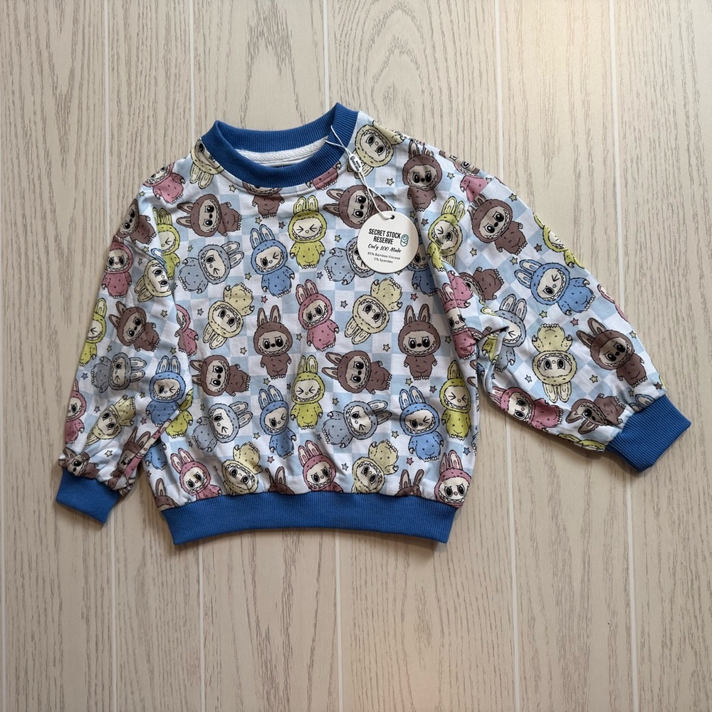 Little Britches Boutique Labubu Toddler‎ Bamboo Sweatshirt Size 2T Limited NEW
